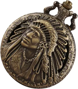 Homoyoyo Retro Vintage Quartz Pocket Watch with Chain Antique Hanging Design Unique Pattern Durable Stylish Family and Friends Occasion