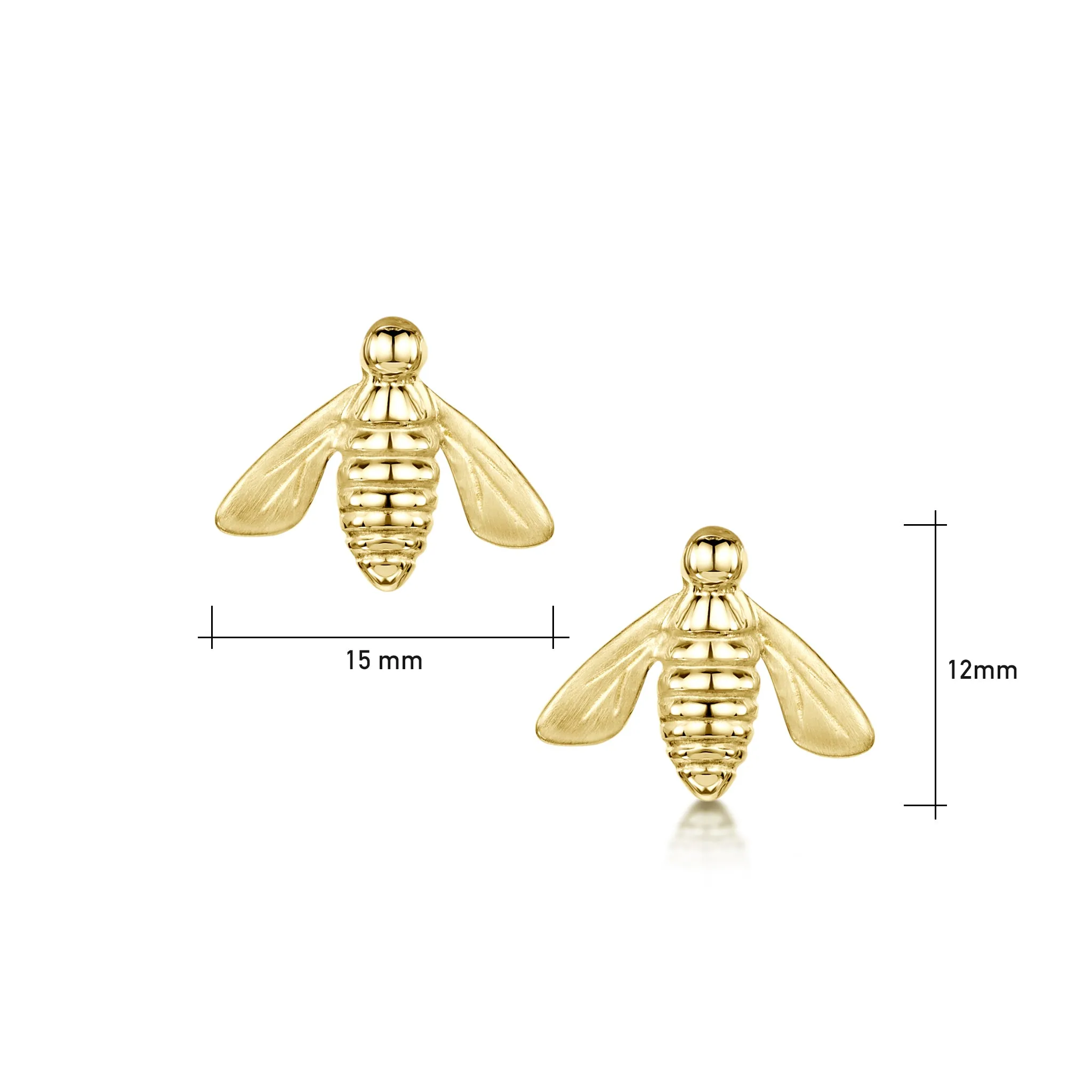 Honeybee Large Stud Earrings in 9ct Yellow Gold