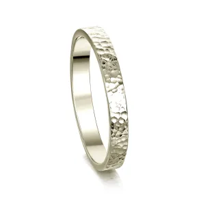 Honeycomb 3mm Textured Ring in 18ct White Gold