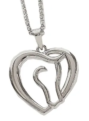 Horse Head in Heart Necklace