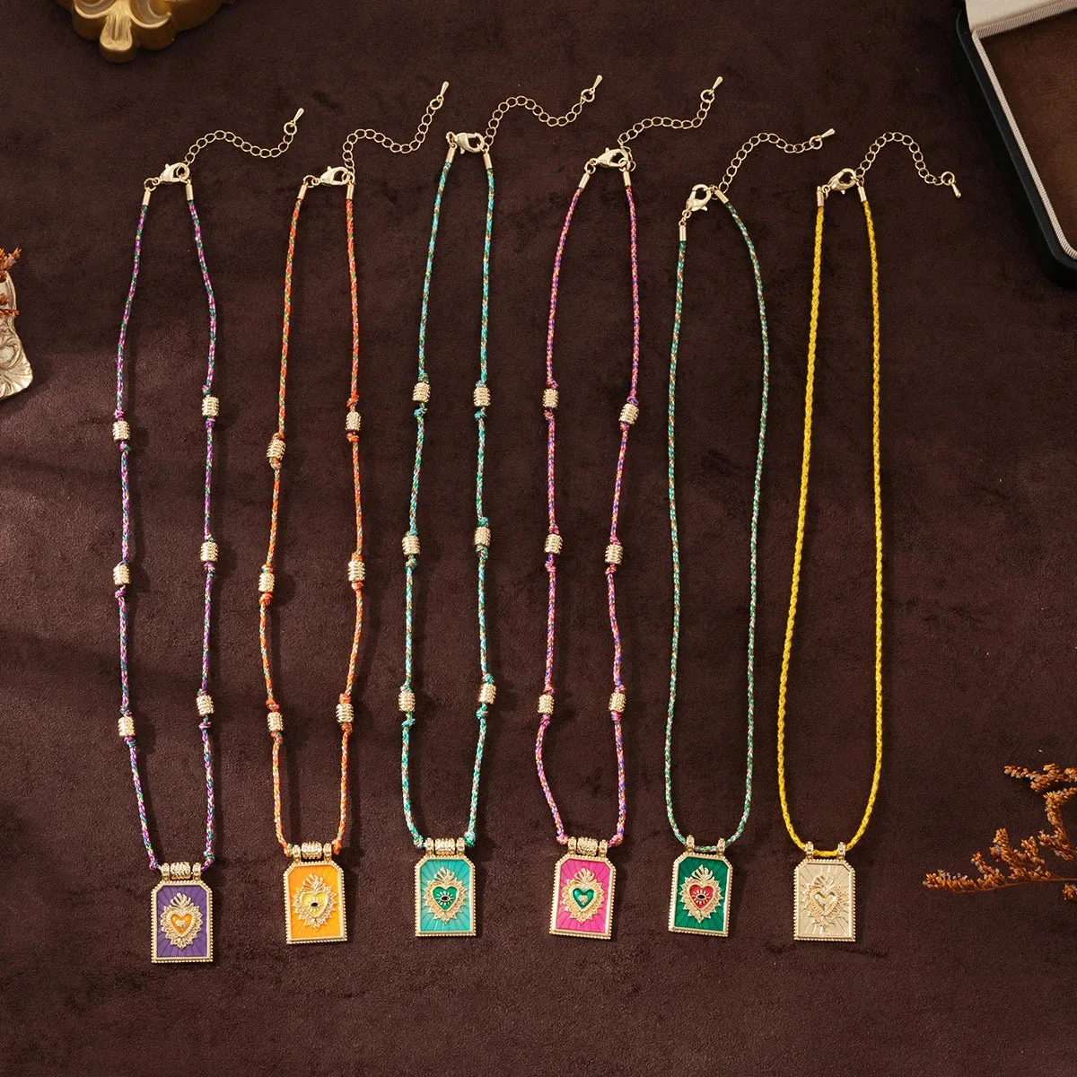 Hot Selling Fashion Colorful Love Tarot Card Necklace
