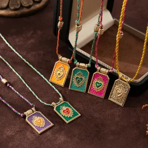 Hot Selling Fashion Colorful Love Tarot Card Necklace