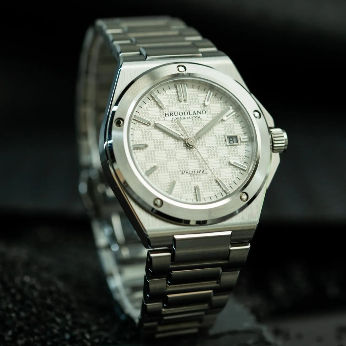 Hruodland F024 Retro Men Classic Dress Watches PT5000 Automatic Mechanical Stainless Steel Diving Wristwatches