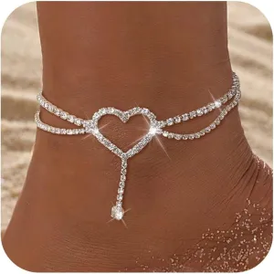 HUASAI Gold Anklets for Women Gold Plated Anklets Boho Layered Tassel Ankle Bracelets Bell Pendant Anklets for Girls Foot Jewelry for Summer Beach