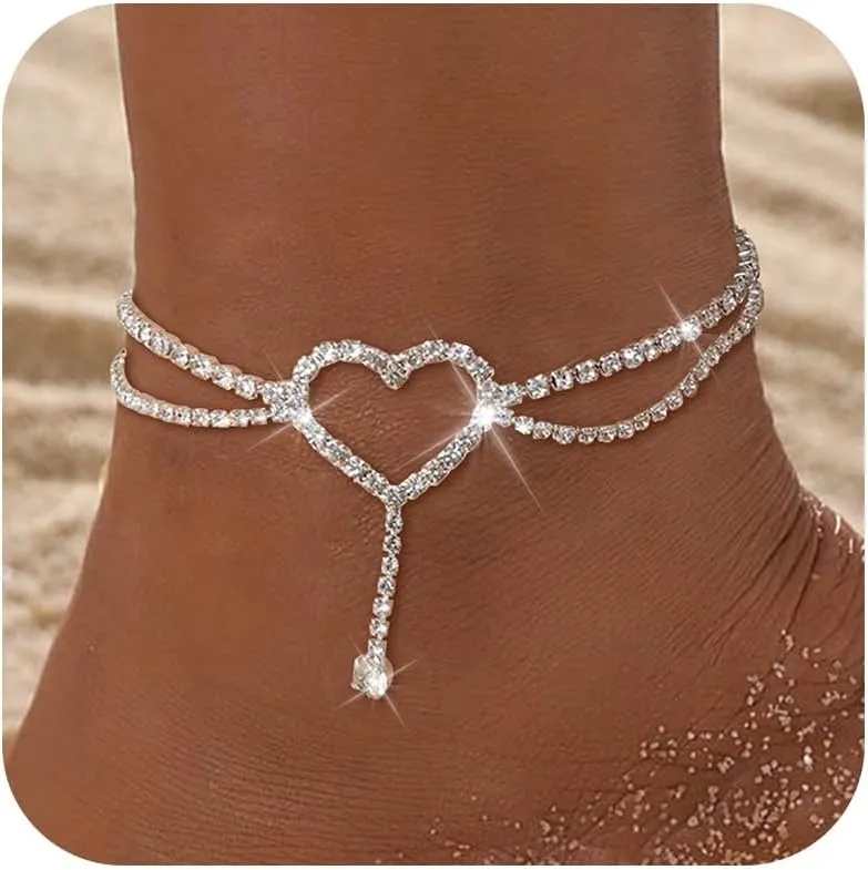 HUASAI Gold Anklets for Women Gold Plated Anklets Boho Layered Tassel Ankle Bracelets Bell Pendant Anklets for Girls Foot Jewelry for Summer Beach