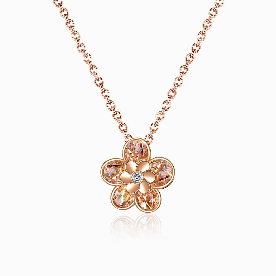 Illusion Setting Floral Small Diamond Necklace