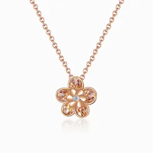 Illusion Setting Floral Small Diamond Necklace