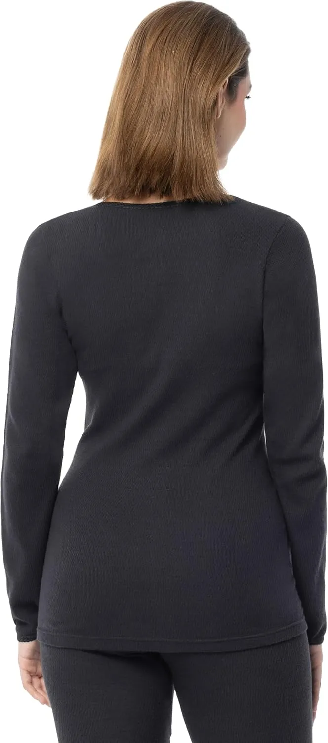 Indera Women's Combed Cotton Raschel Knit Thermal Underwear Top