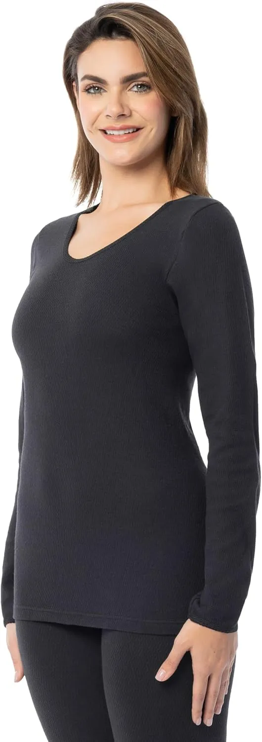 Indera Women's Combed Cotton Raschel Knit Thermal Underwear Top