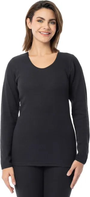 Indera Women's Combed Cotton Raschel Knit Thermal Underwear Top