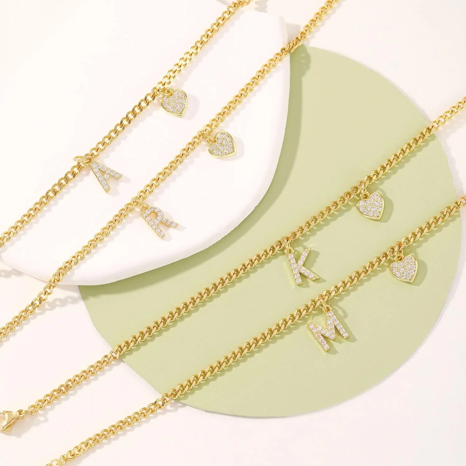 Initial Anklet, Ankle Bracelets for Women Valentines Day Gifts for Her Simple Gold Plated Anklet for Women with Heart Teen Girl Gifts Trendy Stuff Birthday Gifts for Women