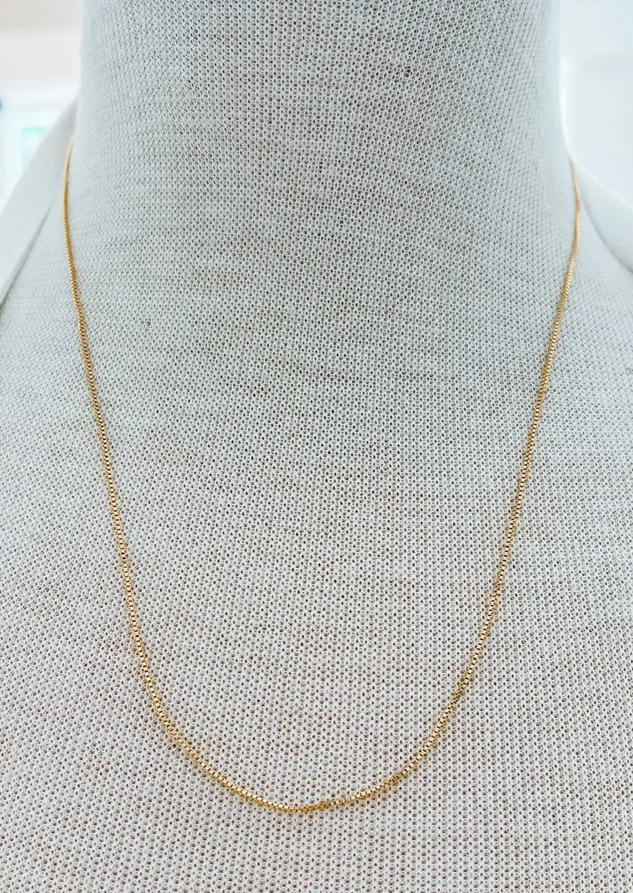 Initial Bar Necklace Chain - Gold