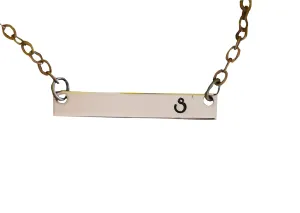 Initial Bar Necklace, Hand Stamped Bar Necklace, Dainty Necklace, Minimalist Jewelry, Copper, Gold, Aluminum, Personalized Jewelry, BFF Gift, Gift for Women, Horizontal Bar Necklace