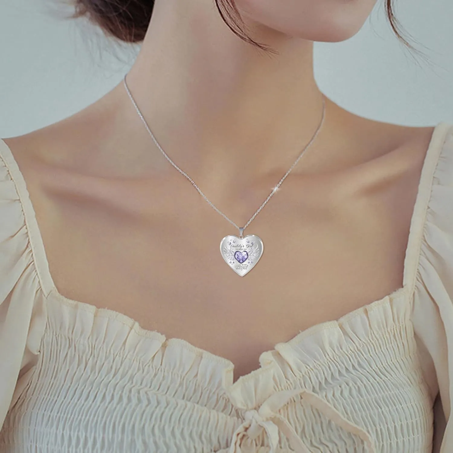 Initial Carne-lian Crystal Choker Necklace Necklace Daughter Wing For Dad Daughter Heart Necklace Drop Angelss