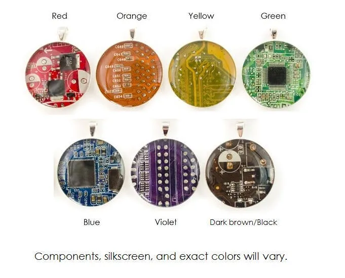 Initial   Circuit Board Charm Necklace