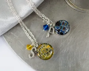 Initial   Circuit Board Charm Necklace