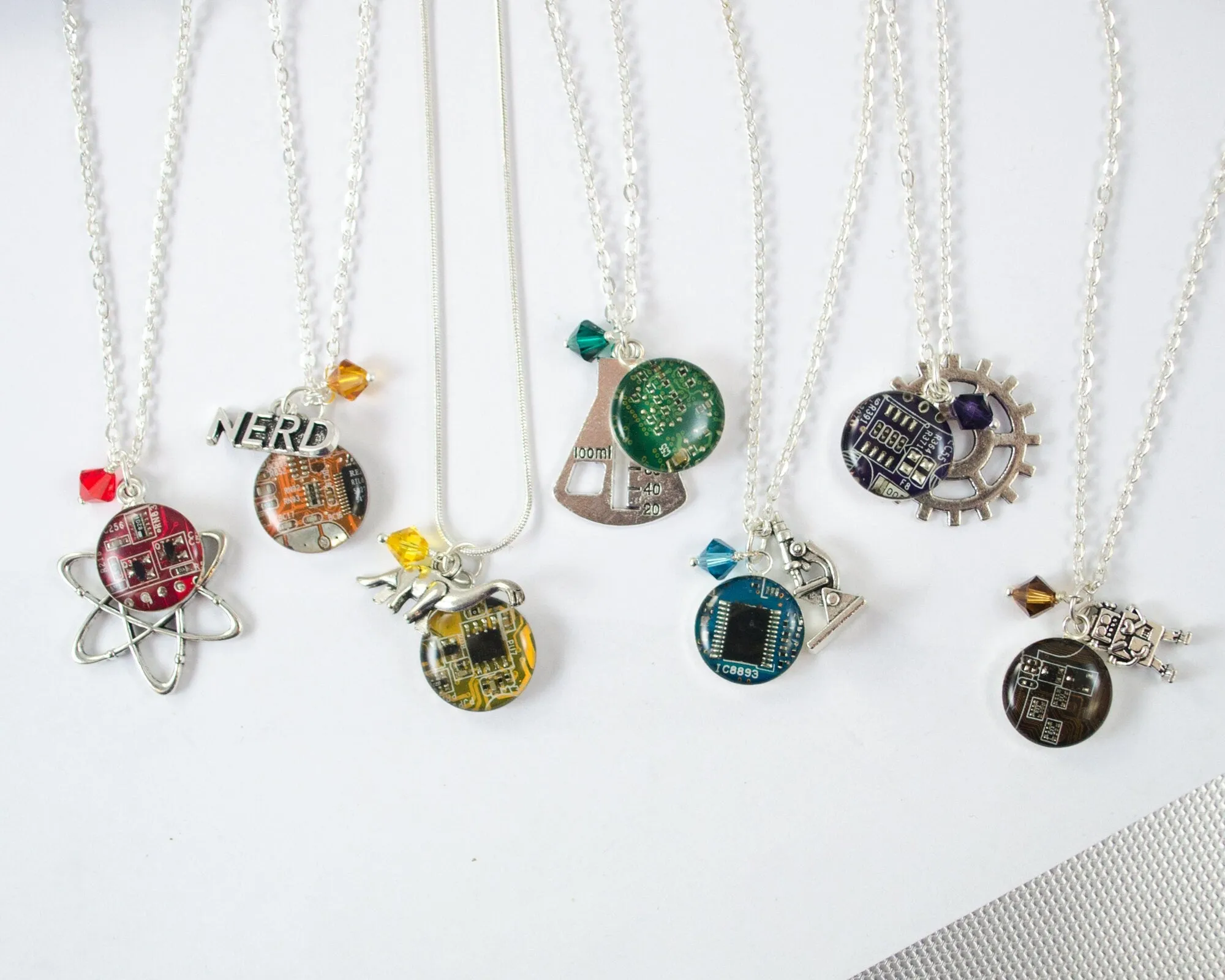 Initial   Circuit Board Charm Necklace
