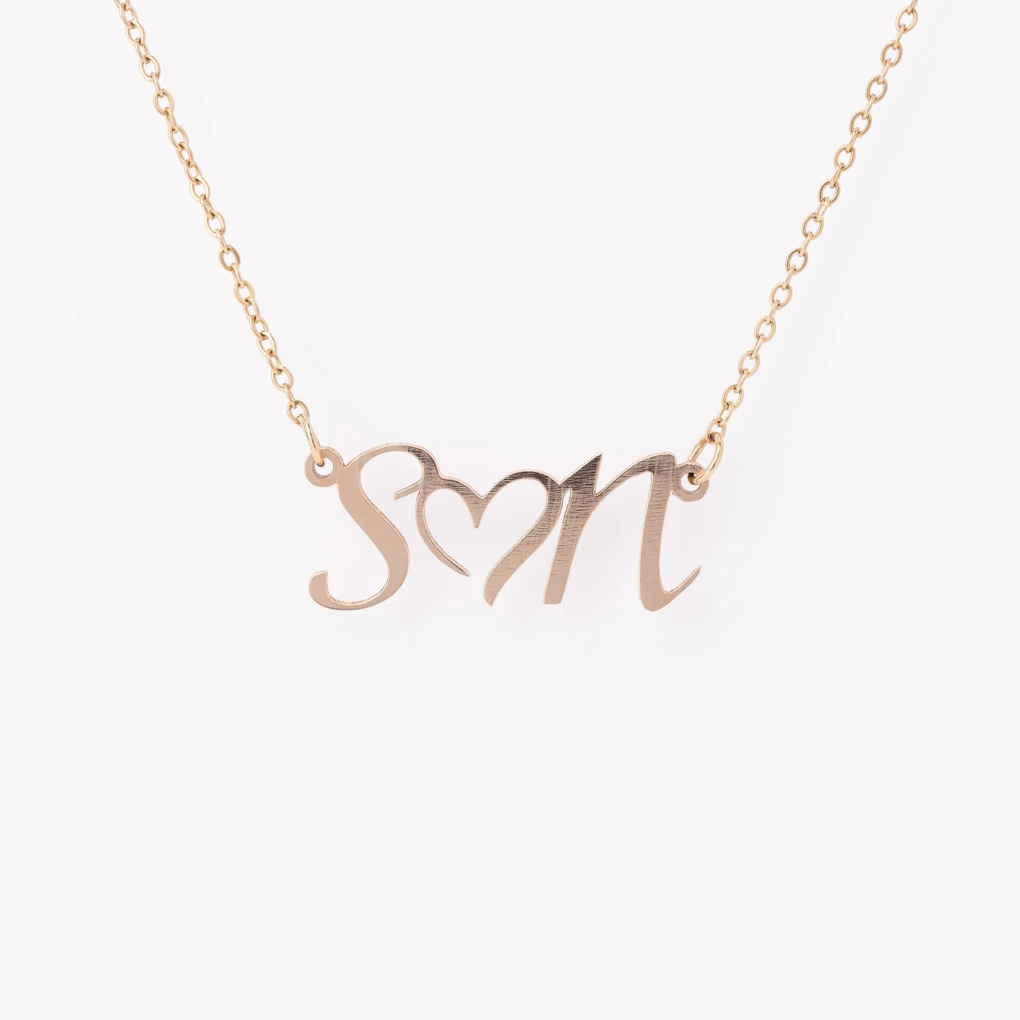 Initial Double Heart Necklace-FREE SHIPPING