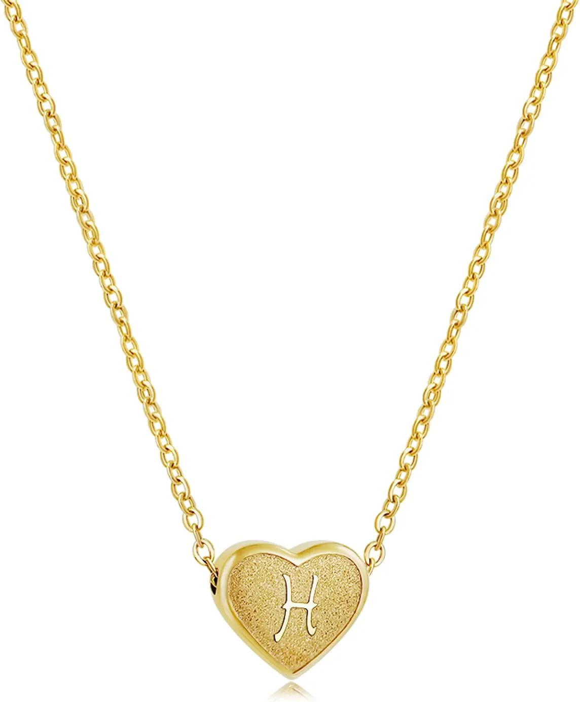 Initial Necklace for Women Letter Necklace for Girls Dainty Gold Silver Heart Pendant Necklace Little Girls Jewelry Gifts for Teens Mothers Day Gifts for Women