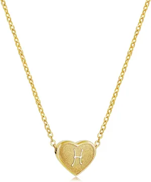 Initial Necklace for Women Letter Necklace for Girls Dainty Gold Silver Heart Pendant Necklace Little Girls Jewelry Gifts for Teens Mothers Day Gifts for Women
