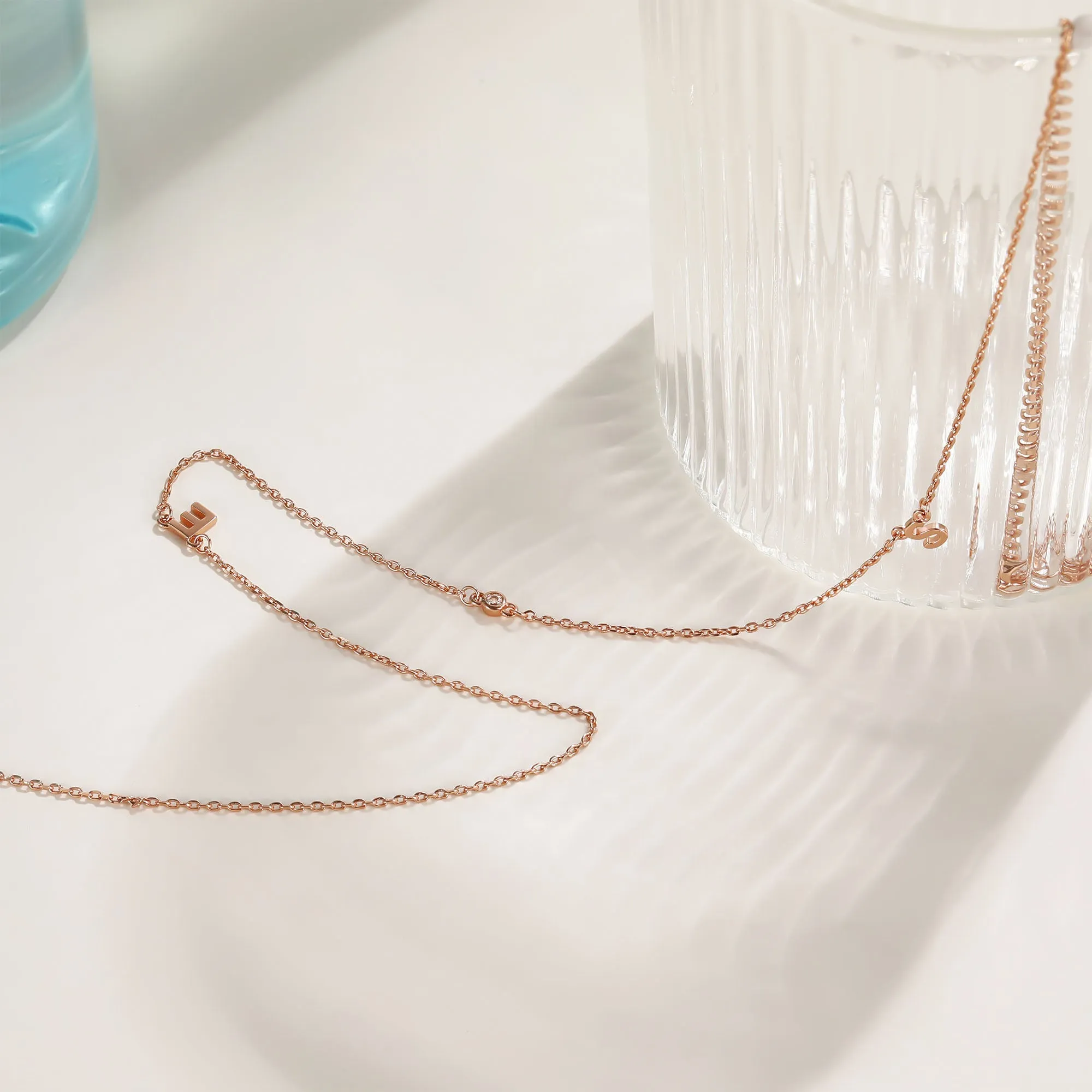 Initial Necklace With Gemstone