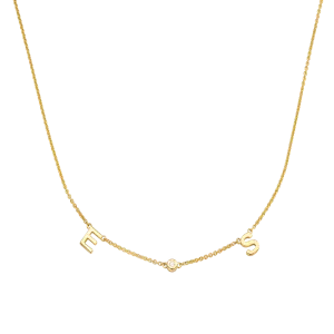 Initial Necklace With Gemstone