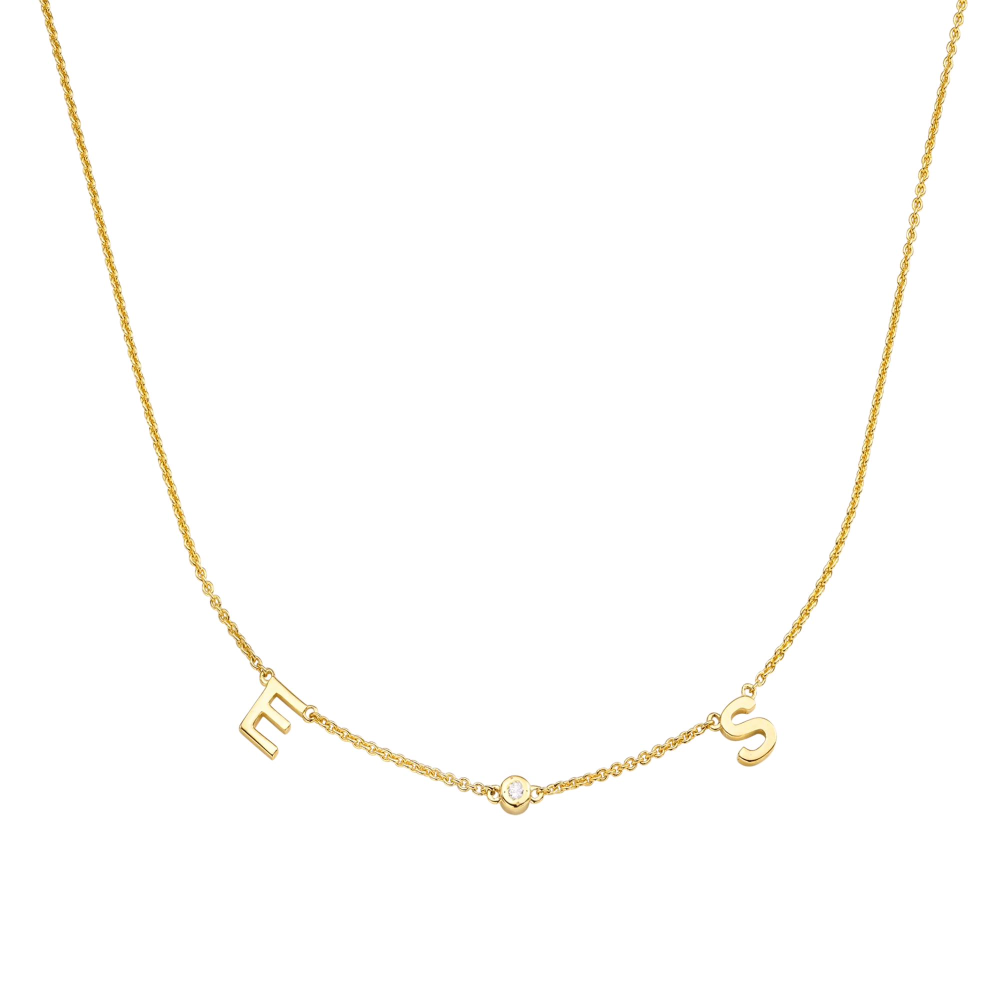 Initial Necklace With Gemstone