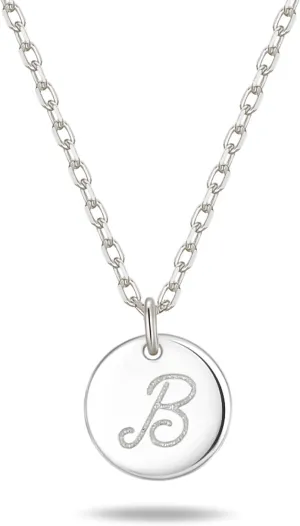 Initial Necklaces for Women 925 Sterling Silver Necklaces Dainty Letter Round Coin Disc Pendant Gold Silver Necklace Trendy Jewelry