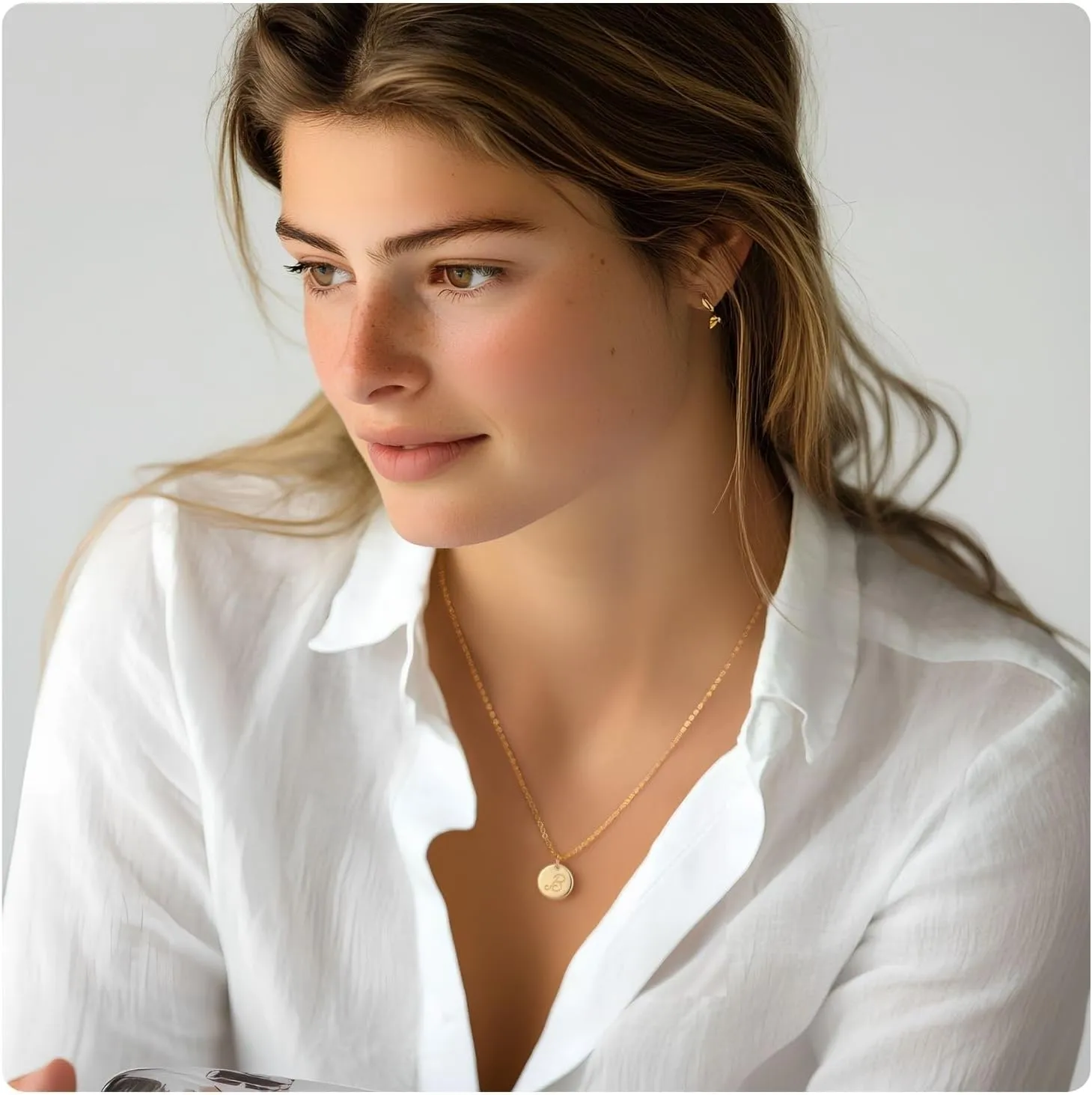 Initial Necklaces for Women 925 Sterling Silver Necklaces Dainty Letter Round Coin Disc Pendant Gold Silver Necklace Trendy Jewelry