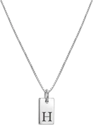 Initial Necklaces for Women Silver Plated Letter Necklace Dainty Silver Name Necklace Personalized Initial Tag Pendant Necklaces for Women Trendy Silver Jewelry Necklaces for Women