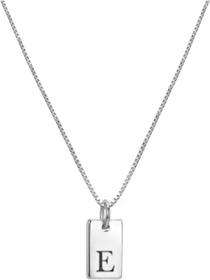 Initial Necklaces for Women Silver Plated Letter Necklace Dainty Silver Name Necklace Personalized Initial Tag Pendant Necklaces for Women Trendy Silver Jewelry Necklaces for Women