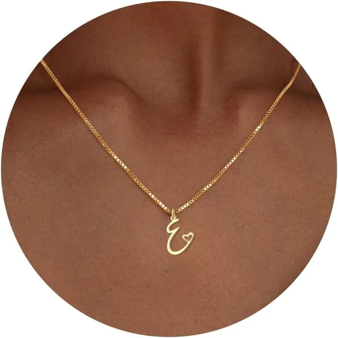 Initial Necklaces for Women Trendy, Dainty Sterling Silver Letter Necklace Cute Pendant Choker Name Necklace Personalized Costume Monogram Silver Jewelry Necklace for Women Valentines Gifts