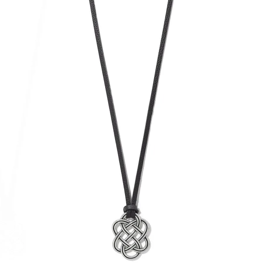 Interlok Trellis Leather Necklace