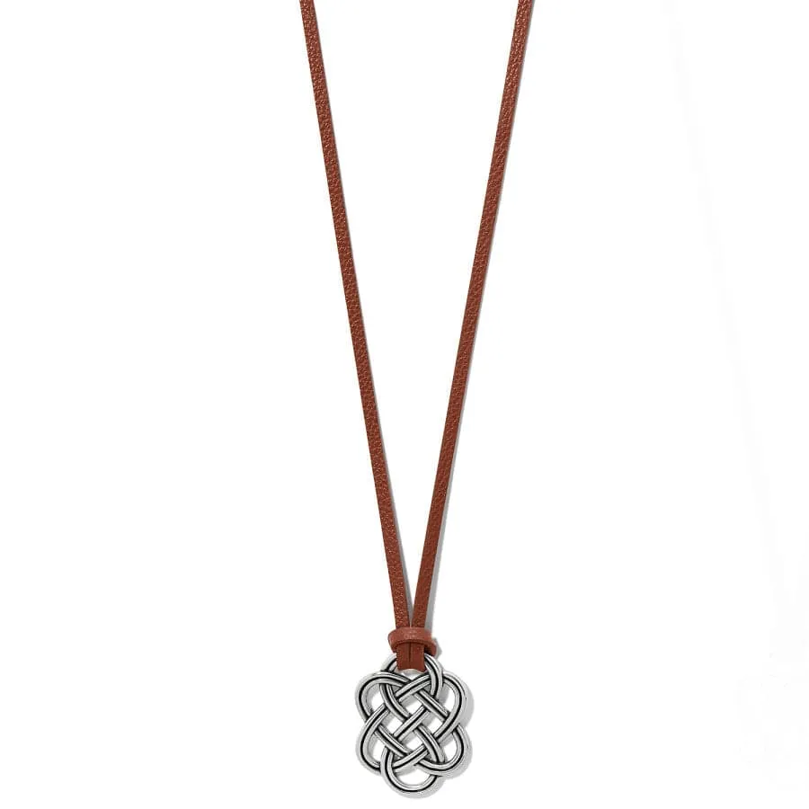 Interlok Trellis Leather Necklace