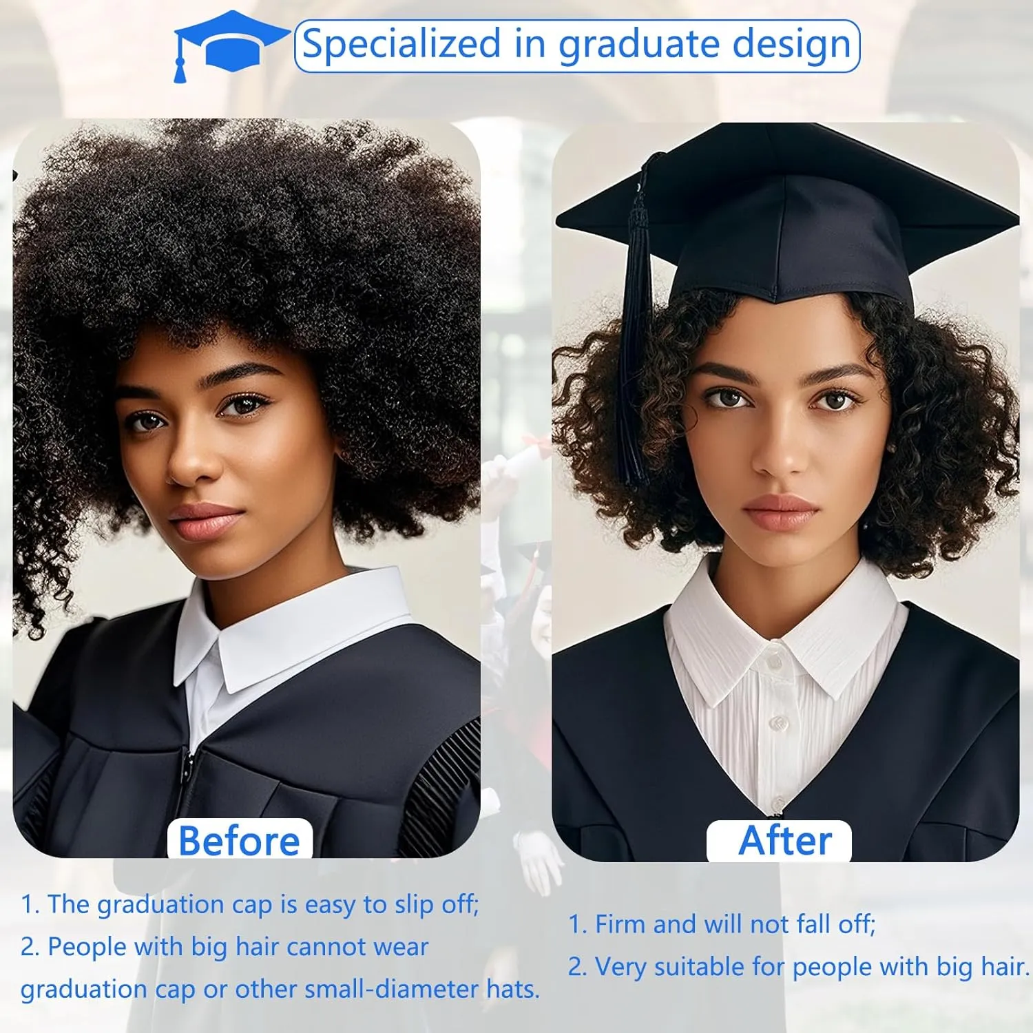 Invisible Graduation Cap Headband for Adults Anti-fall Graduation Cap Headband Comfortable Geometric Inner Stickers No-Slip Hairband Grip Secures Grad Cap Insert Hairband for Women Men Students 1Pcs