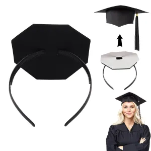 Invisible Graduation Cap Headband for Adults Anti-fall Graduation Cap Headband Comfortable Geometric Inner Stickers No-Slip Hairband Grip Secures Grad Cap Insert Hairband for Women Men Students 1Pcs