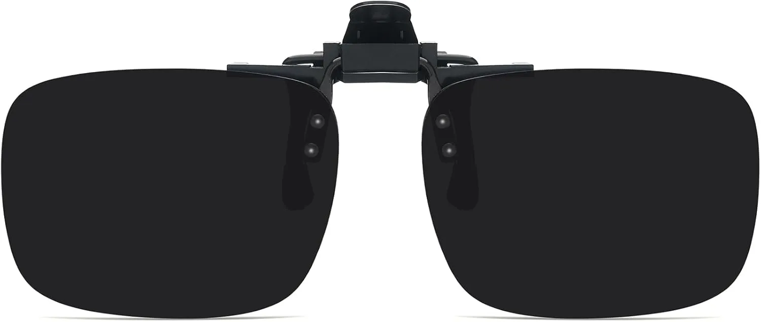 IOHLNG Polarized Clip On Flip Up Sunglasses Over Prescription Glasses for Women and Men