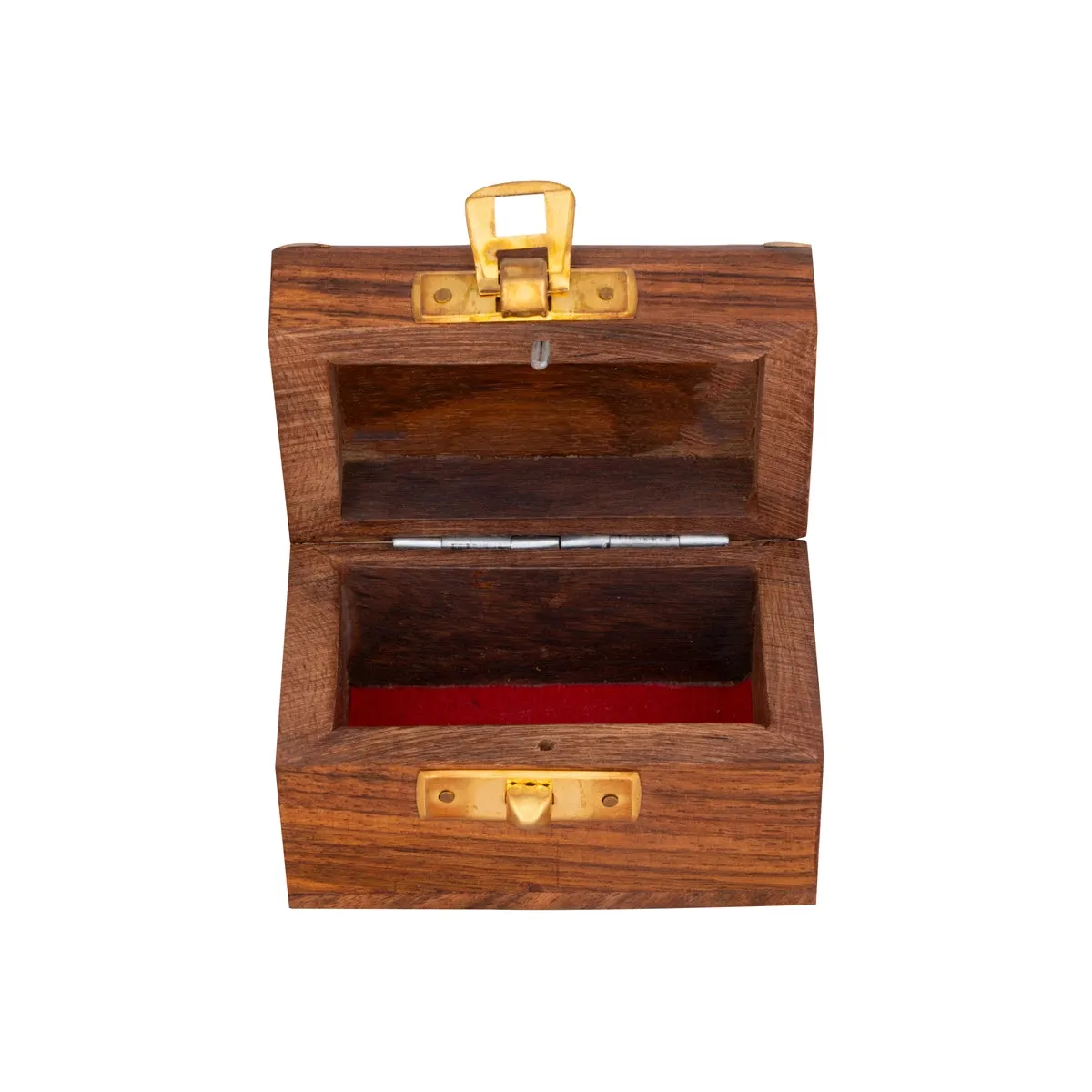 Jewel Box - 2 x 3 Inches | Half Round Shape Storage Box/ Elephant Inlaid Design Wooden Box for Women/ 100 Gms