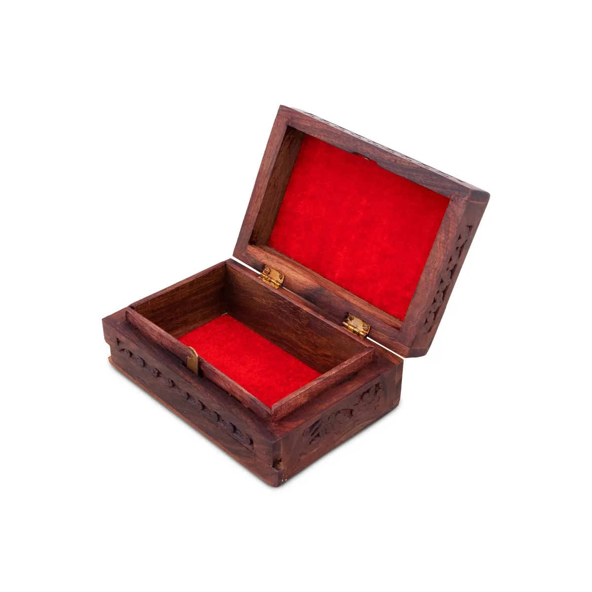 Jewel Box - 2 x 6 Inches | Hand Carved Storage Box/ Wooden Box With Trick Lock for Women