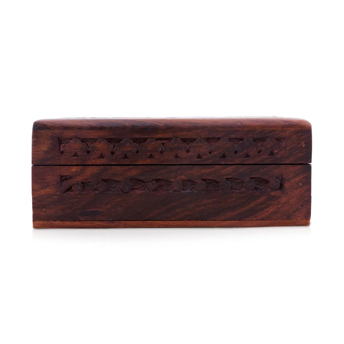 Jewel Box - 2 x 6 Inches | Hand Carved Storage Box/ Wooden Box With Trick Lock for Women