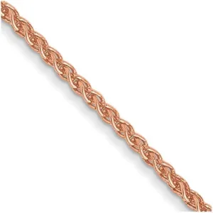 JewelryWeb 14k Rose Gold 1mm Solid Polished Spiga Chain Ankle Bracelet Anklet for Women and Men