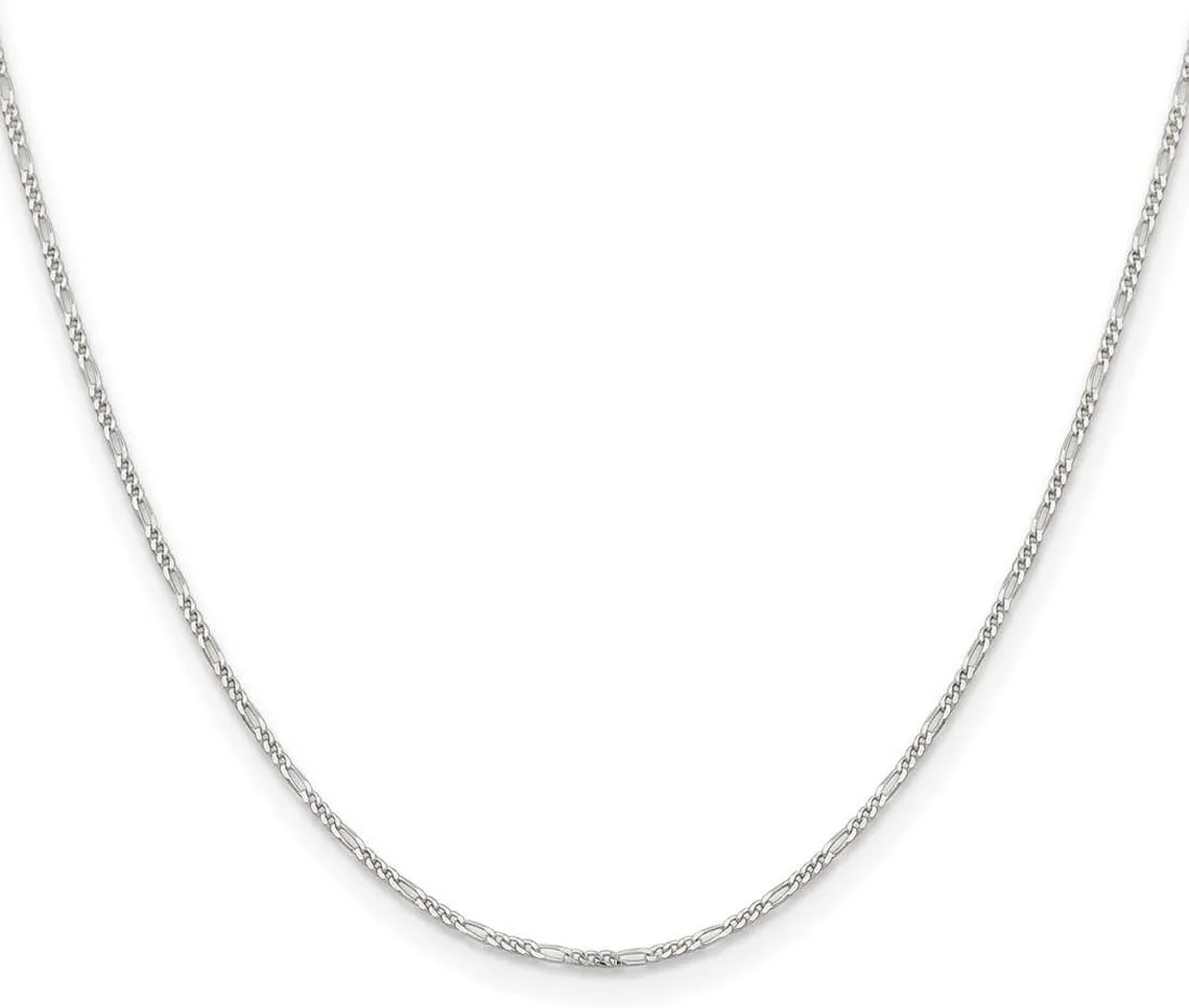 JewelryWeb 925 Sterling Silver 1.2mm Figaro Chain Bracelet Anklet-Anklet for Women and Men
