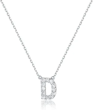 Jewlpire 925 Sterling Silver Necklaces for Women - Initial Necklaces Letter Necklace Cubic Zirconia Hypoallergenic Necklaces Alphabet Necklace