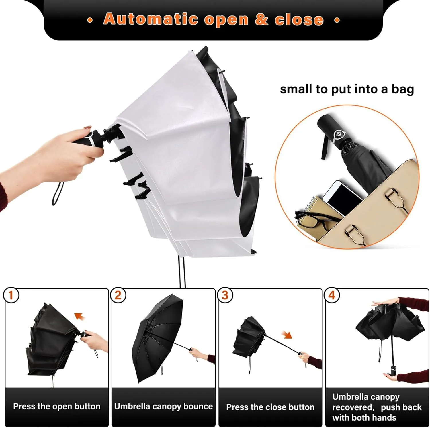 Joisal Teal Blue Light Sky Gradient Travel Foldable Umbrella Compact Black Sun Blocking Umbrella Upf 50 Automatic Rain Umbrellas for Rain & Sun