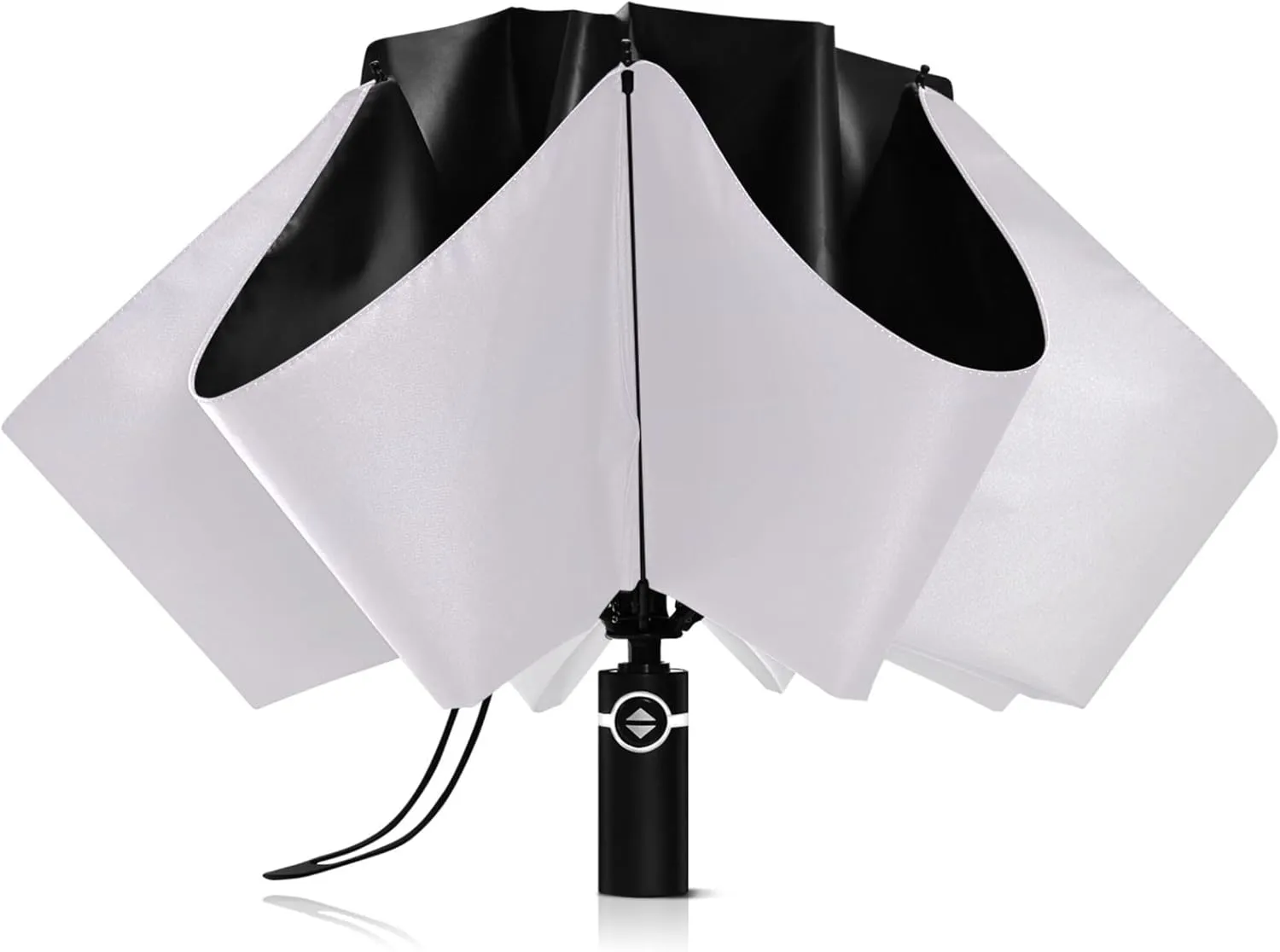 Joisal Teal Blue Light Sky Gradient Travel Foldable Umbrella Compact Black Sun Blocking Umbrella Upf 50 Automatic Rain Umbrellas for Rain & Sun