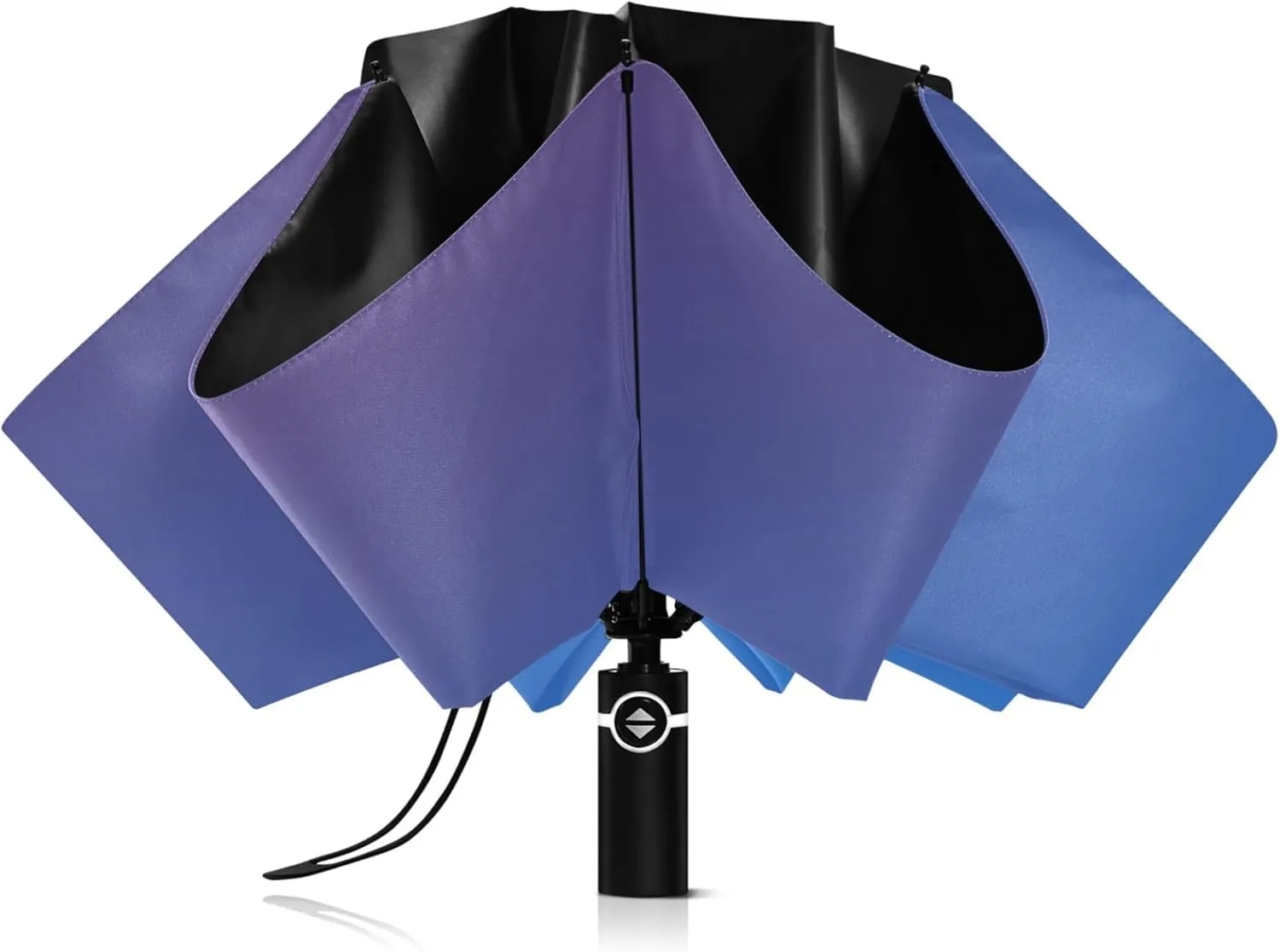 Joisal Teal Blue Light Sky Gradient Travel Foldable Umbrella Compact Black Sun Blocking Umbrella Upf 50 Automatic Rain Umbrellas for Rain & Sun