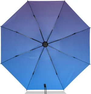 Joisal Teal Blue Light Sky Gradient Travel Foldable Umbrella Compact Black Sun Blocking Umbrella Upf 50 Automatic Rain Umbrellas for Rain & Sun