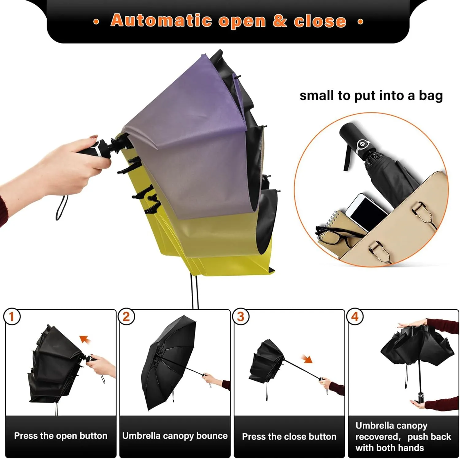 Joisal Teal Blue Light Sky Gradient Travel Foldable Umbrella Compact Black Sun Blocking Umbrella Upf 50 Automatic Rain Umbrellas for Rain & Sun