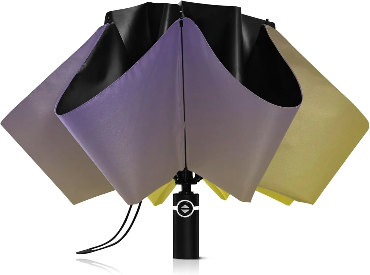 Joisal Teal Blue Light Sky Gradient Travel Foldable Umbrella Compact Black Sun Blocking Umbrella Upf 50 Automatic Rain Umbrellas for Rain & Sun