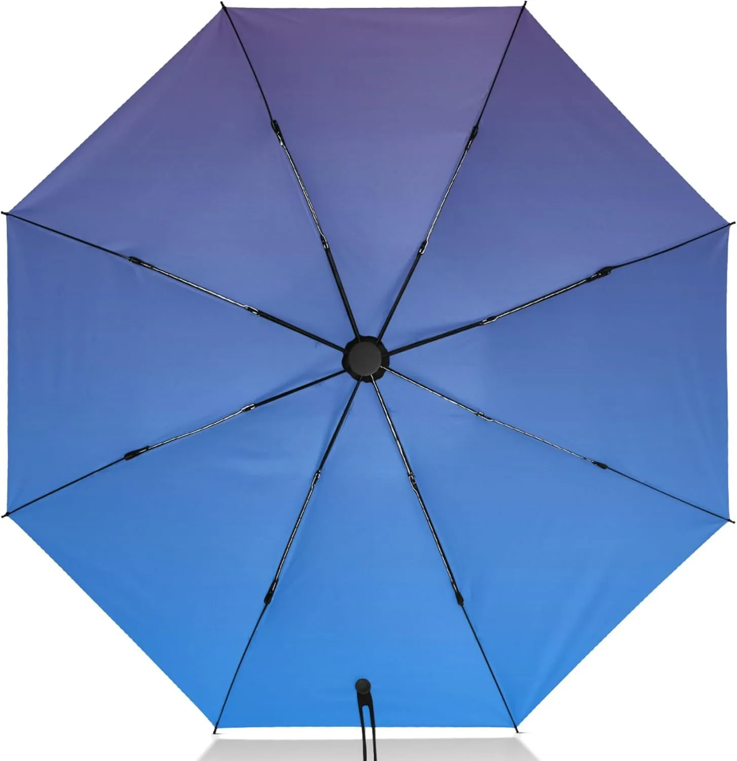 Joisal Teal Blue Light Sky Gradient Travel Foldable Umbrella Compact Black Sun Blocking Umbrella Upf 50 Automatic Rain Umbrellas for Rain & Sun
